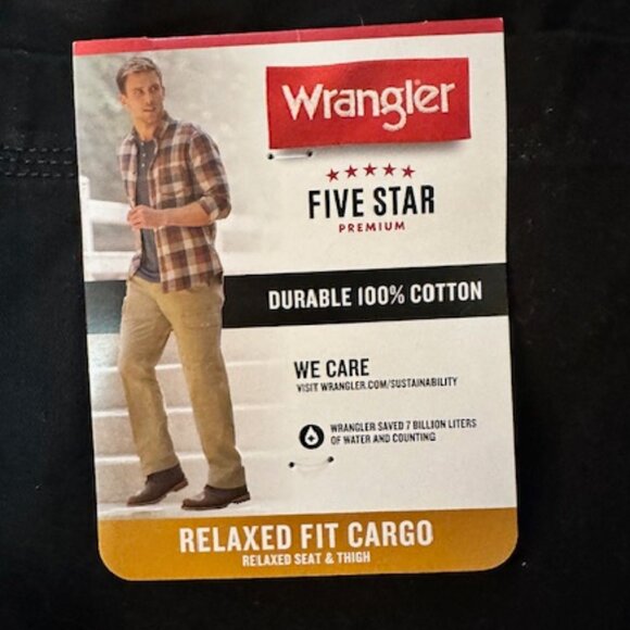 Wrangler Men's Cargo Khaki Black Pants - Sz 42 x 30 NWT - Picture 12 of 14